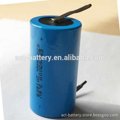 Saft Lithium R14 LSH14 ER26500M T1 3.6V Battery with solder tabs/pins